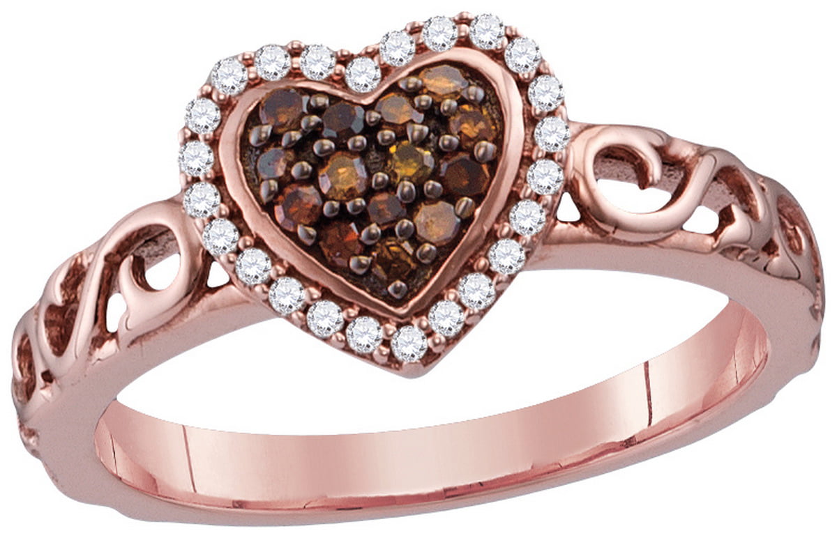 14K Rose Gold Brandy Diamond® Chocolate Brown Crossover Necklace Pendant 