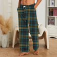 thumbnail image 2 of Nestiefly Men's Cozy Flannel Pajama Pants, Plaid Cotton Sleepwear - Winter Warm Lounge with Pockets & Button Fly Green XXL, 2 of 5