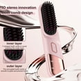 thumbnail image 4 of Tnobhg Hair Straightener Brush 4 Temperatures Fast Heating USB Rechargeable Cordless Negative Ions Hot Brush Electric Fluffy Curly Hair Styling Detangling Comb, 4 of 8