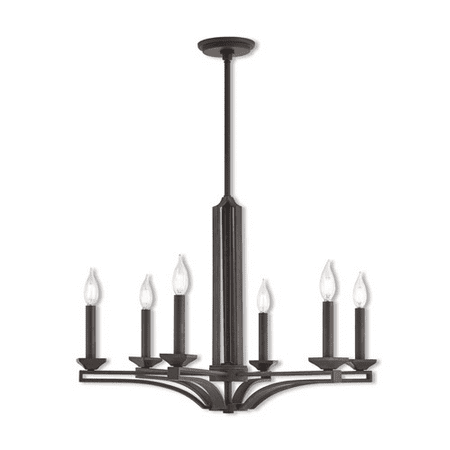 

Chandeliers 6 Light With Bronze Candelabra 26 inch 360 Watts - World of Crystal