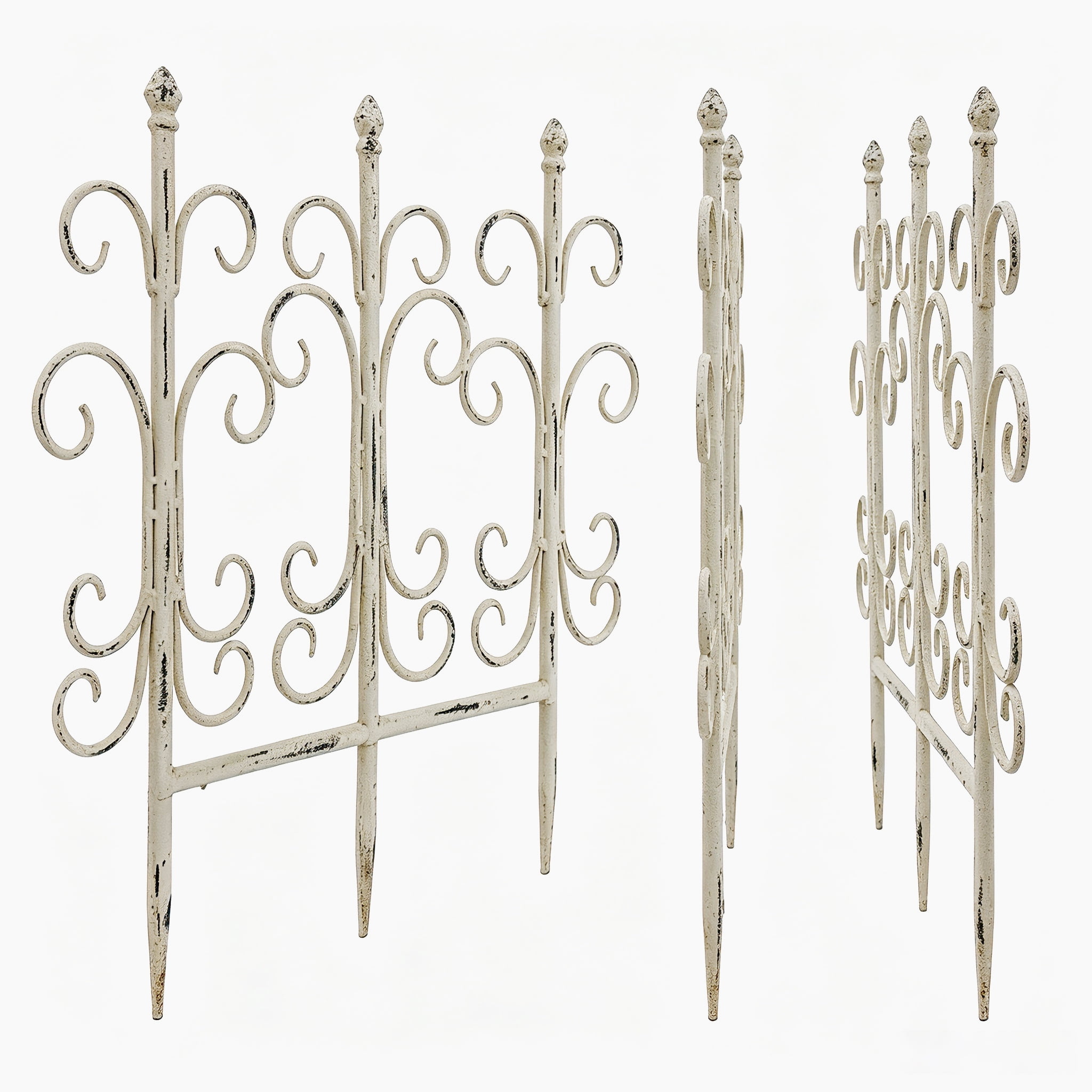 Iron Garden Fence, Decorative Fence Pannels, Outdoor Yard Landscape Pathway Border Panels Anti Animal Flowers Plants Barrier Climbing Trellis, 19.48"*19"