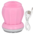 thumbnail image 1 of Cepillo de limpieza facial eléctrico recargable Ticfox Limpiador de poros faciales de silicona impermeable Rosa, 1 of 14