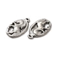 thumbnail image 3 of 10pcs 304 Stainless Steel Pendants Oval with Horse Charms Stainless Steel color 26.5x15.5x3mm Hole: 1x2mm, 3 of 3