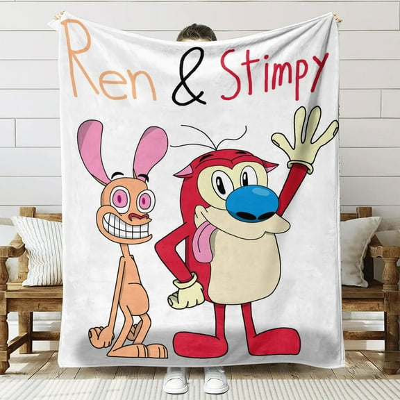 Ren Stimpy Throw Blanket Gifts for Fans Lover Girls Boys Women Present Hoodie Him Bed 60"x80"