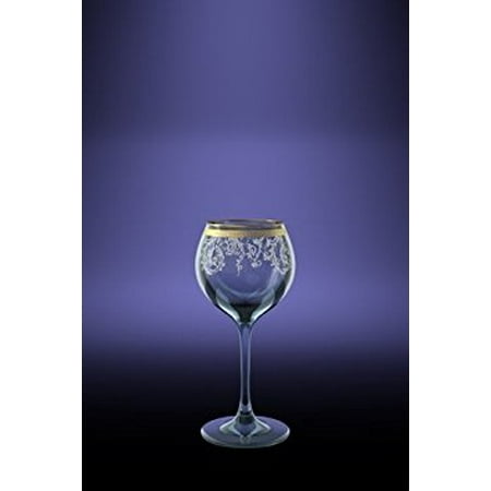 Cheers Cordial Glass - Crystal Goose TL40-1801, 2 oz. Sherry Liqueur Glasses with Greek Key Gold-Plated Trim, Old-Fashioned Cordial Liquor Gilded Glasses with Gilding and Floral Patterns, 6-Piece Set