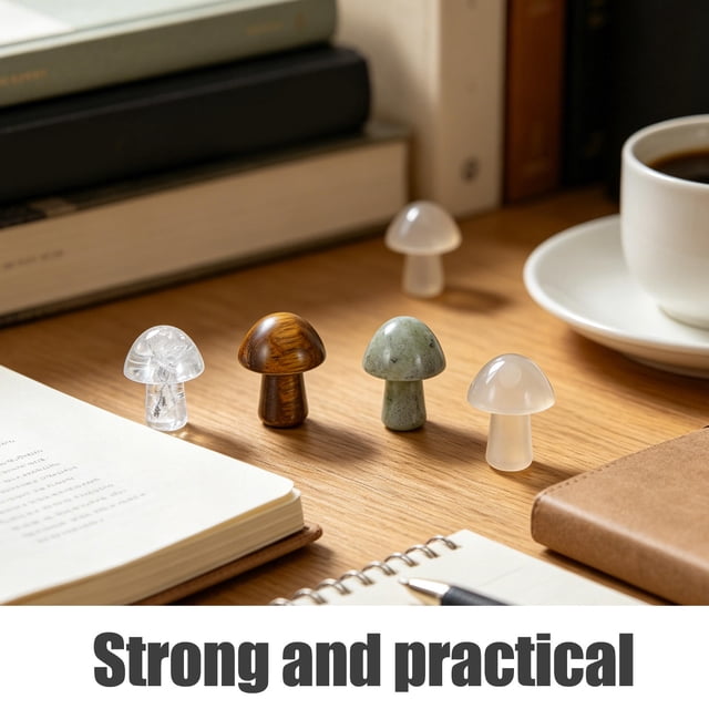 KALLORY 12Ud De Con Setas De Cristal Multiusos Para Estantería Y Natural