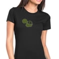 thumbnail image 1 of Womens T-Shirt Rhinestone Bling Black Tee Green Cute Turtle Sparkle Crew Neck Medium, 1 of 2