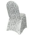 thumbnail image 4 of Your Chair Covers - Stretch Spandex Banquet Chair Cover for Wedding, Party, Birthday, Patio, etc. - White/Silver Marbling, 4 of 6