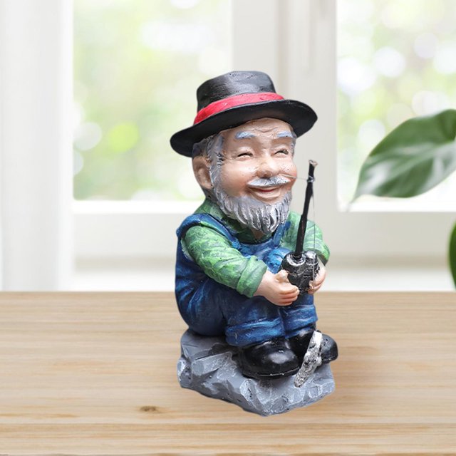 Estatua en miniatura de pescador para decoración de mesa, colección de escritorio, escultura de resina para sala de estar, dormitorio, versátil Viejo