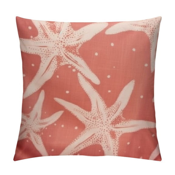 Beach Coral Starfish Pillow Covers Summer Nautical Coastal Ocean Decorative Pillow Cases Set of Throw Pillows Seasonal Home Decor for Sofa Couch Cushion Outdoor