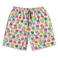 thumbnail image 3 of Uemuo Tulips Flowers Pattern Men's Swim Trunks Hawaiian Beach Bathing Suit Swimsuits Beach Quick-Dry Shorts with Pockets-3X-Large, 3 of 9