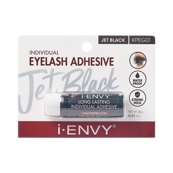 i-Envy Semi-Permanent Lash Glue Adhesive for Individual Cluster Lashes & Lash Extension, Waterproof Strong Hold, Long-Lasting Up to 2 Weeks, Latex-Free, Perfect for Sensitive Eyes (Black, 1 Pack)