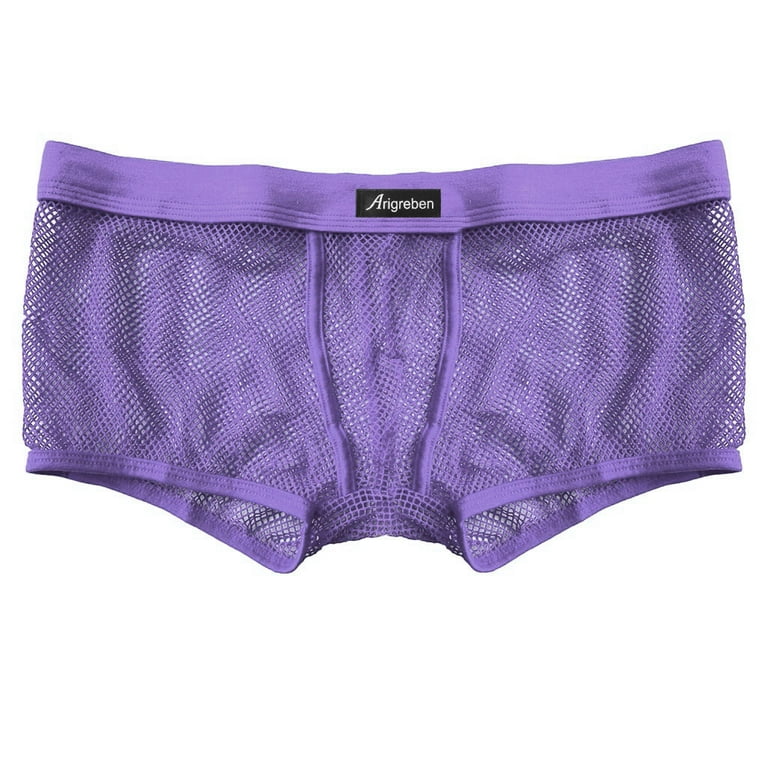QAZXD Men's Underwear Nylon Super Soft Comfort Breathable Cool Boxer Briefs  Buy 2 Get 1 Free（Purple，XXL）