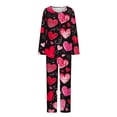 thumbnail image 5 of Rciityk Pajama Sets for Women 2 Piece - Valentines Day Pajamas Women - Ladies Pajamas Sets Long Sleeve Round Neck Top and Pants Lounges Pjs Sets, 5 of 6