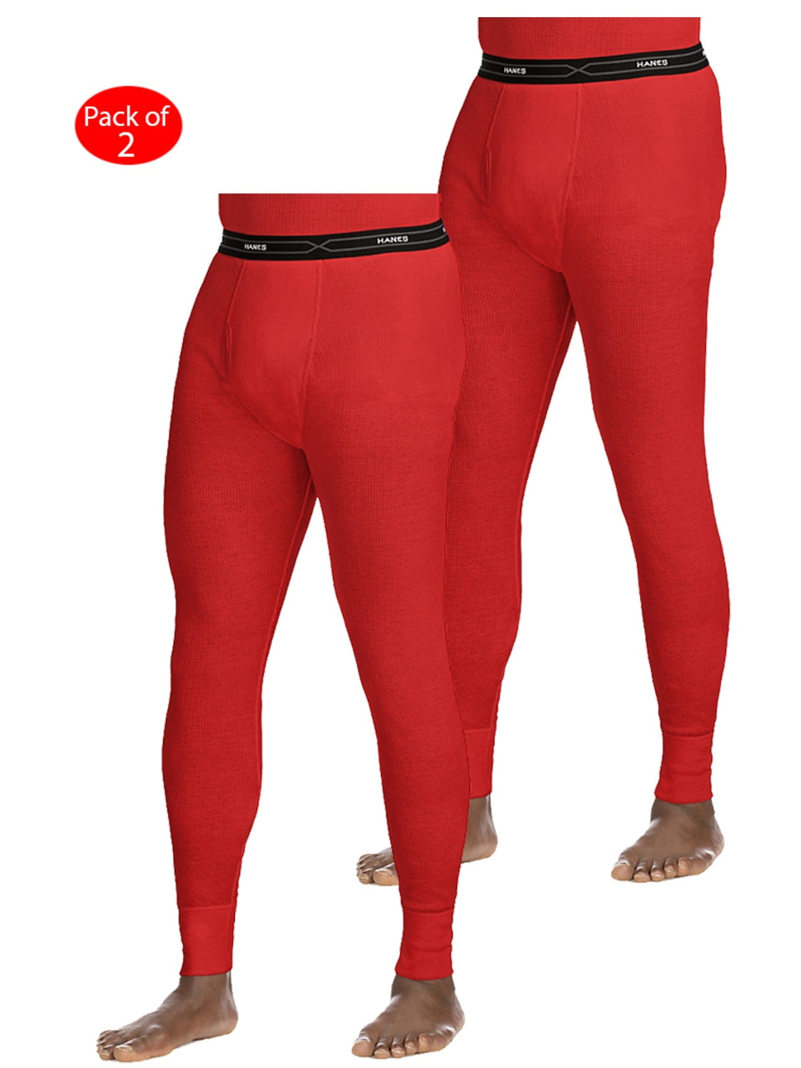 Hanes Hanes XTemp; Men's Organic Cotton Thermal Pant, Color Red