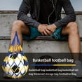 thumbnail image 1 of Bolsa de red para balones de fútbol, ​​almacenamiento de malla para transporte de baloncesto (amarillo y azul), 1 of 7