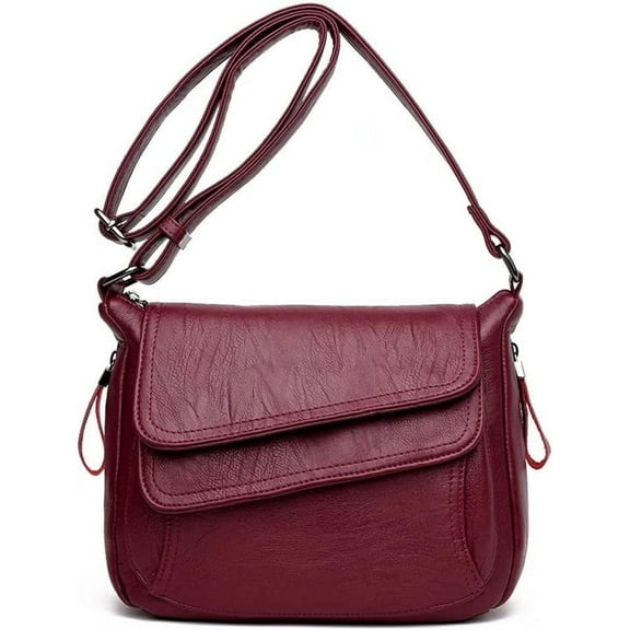 JUYGO Shoulder Bag for Women Multi Zip Pocket Crossbody Bag Large Capacity Handbag Retro Satchel Purse