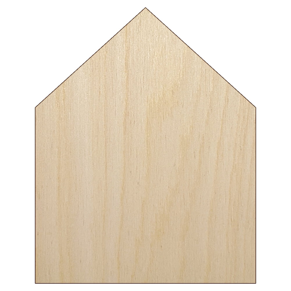Simple House Solid Wood Shape Unfinished Piece Cutout Craft DIY