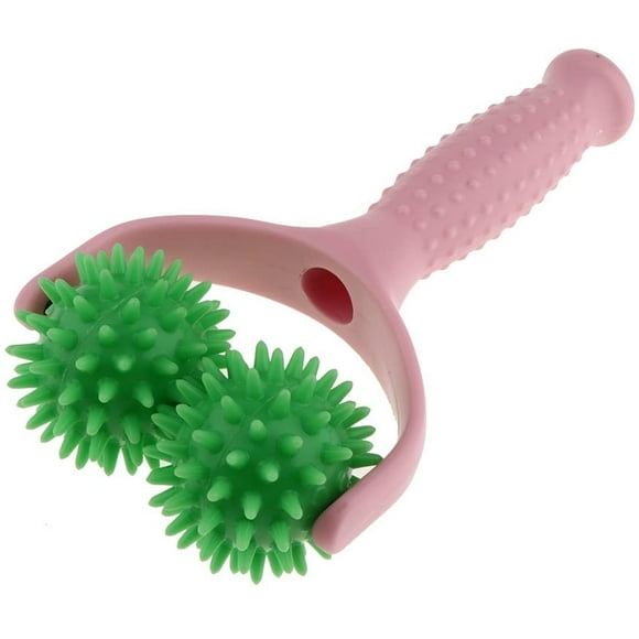 Massage roller with 2 massage balls with pimples full body, shoulder, leg, foot, hand muscle relax massager self-massage roller