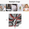 thumbnail image 4 of Grey Geometric Cloth Napkins, Modern Abstract Black White Red Striped Washable and Reusable Dinner Napkins Set of 4, Table Napkin for Kitchen Party Birthday Wedding Hotel Housewarming 20"x20", 4 of 8