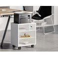 thumbnail image 2 of FITUEYES Imprimante Mobile Support de Fax Roulant Chariot de Travail en Bois avec Roues Blanc, 2 of 7