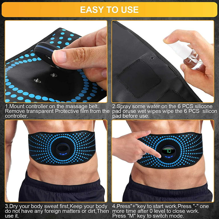 Abdominal Strap for Women Men, Abs Trainer Muscle Trainer Flex Belt,  Abdominal Workout Machine Abdominal Exercise Equipment, Rechargeable Ab  Trainer Belt Toner for Abdominal, No Need Replace Pad 
