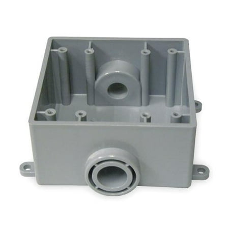 CANTEX Weatherproof Electrical Box, 2-Gang, 2-Inlet, PVC 5133372 ...