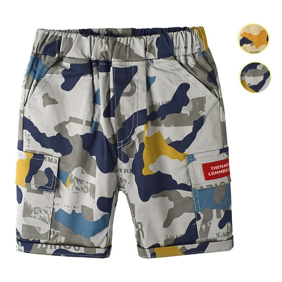 URMAGIC Toddler Baby Boys Camo Pocket Cargo Shorts Pull On Woven Jogger Short Pants