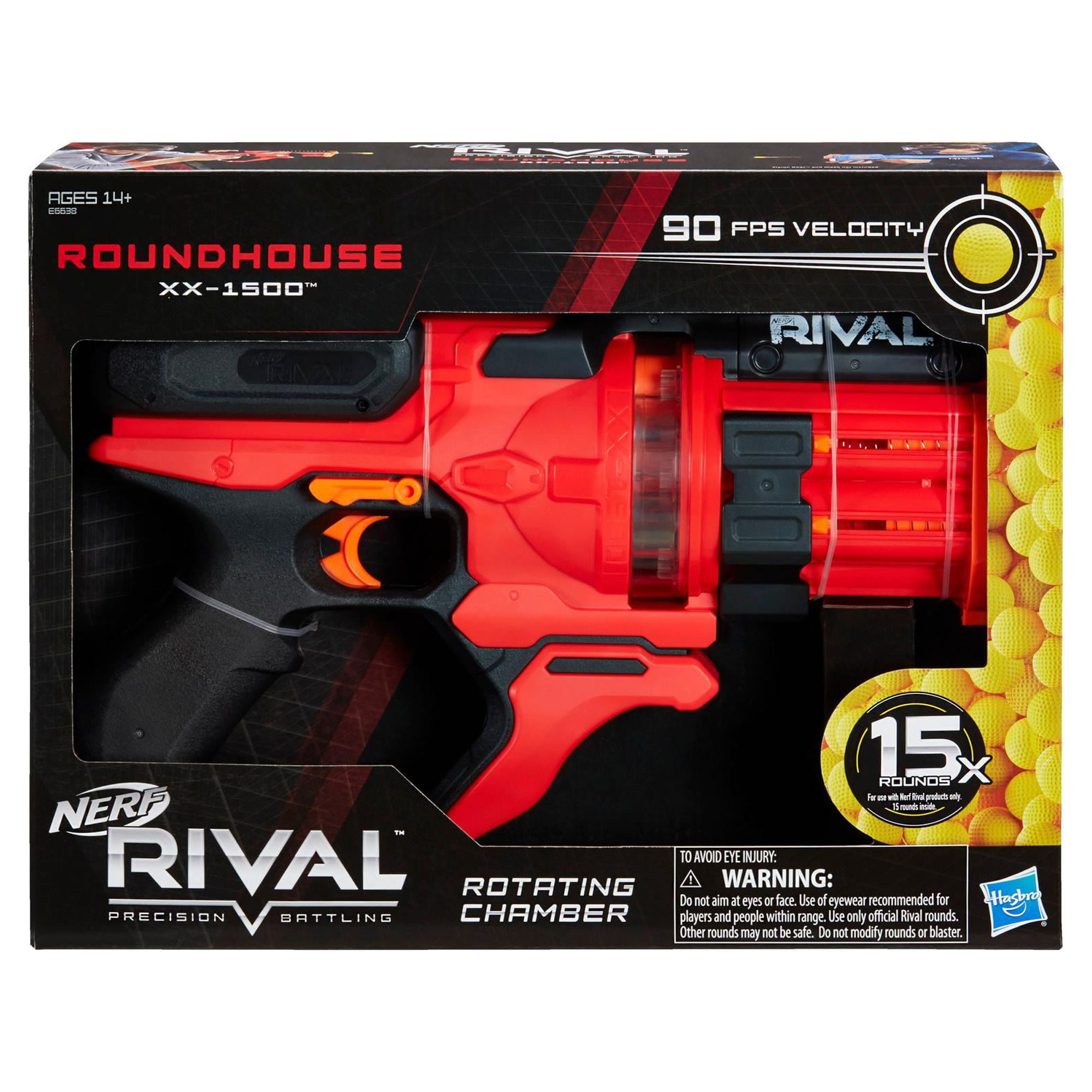 Nerf Rival Roundhouse XX-1500 Toy Blaster with 15 Ball Dart Rounds for Ages 14 and Up