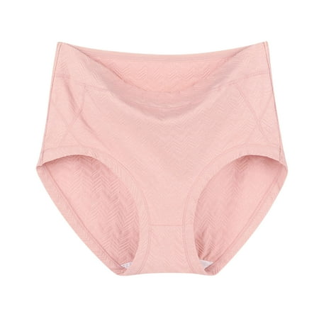 Seasonal Savings  Women s Plus Size High Waisted Briefs  Cotton Soft Briefs  Stretchy Full Briefs  Comfortable Panties  Casual Underwear  for Everyday  Breathable  Super Stretch  XL-6XL | Pink 5XL