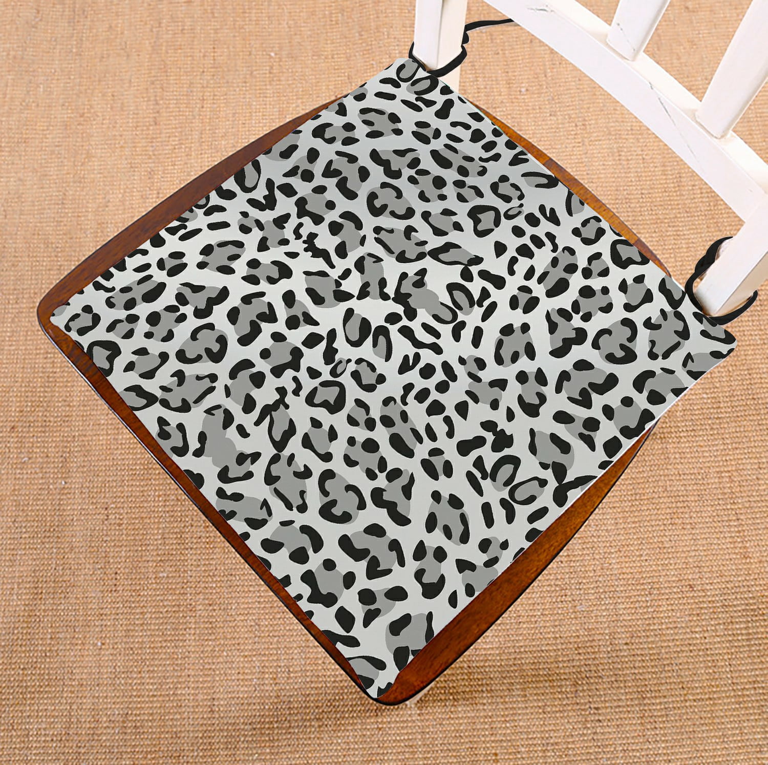 ECZJNT Leopard Print Pattern Gray Scale seat pad chair pads seat