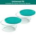 thumbnail image 4 of Wood Grip Lids for Pyrex and Anchor Round Glass Containers - 2-Cups, Green-6 Pack, 4 of 6