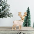 thumbnail image 4 of Wooden Reindeer Figurines for Christmas Decor Gold Tabletop Reindeer Statues Small Decorative Deer Figurines for Indoor Christmas Tabletop Mantle Decorations, 4 of 6
