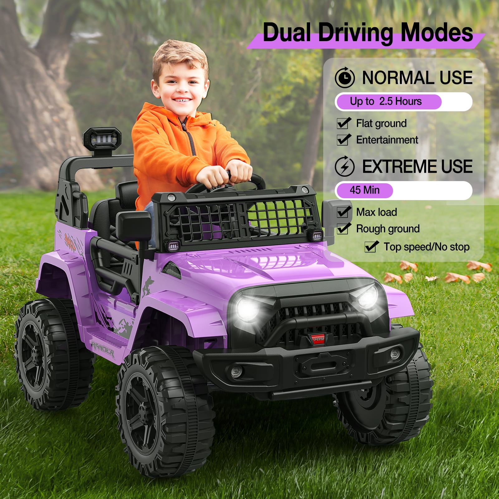 CazToi 12V Kids Ride On Truck Toddlers Battery Powered Electric Vehicle with Remote Control Ride On Toy Car for Boys Girls 3-8