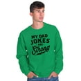 thumbnail image 3 of My Dad Jokes Are Strong Funny Fathers Men's Big & Tall Crewneck Sweatshirt Brisco Brands 4X, 3 of 5