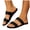 Black, variant on Women's Flat Wide Width Sandals Braided Strap Casual Slip On Lightweight Slides Dressy Shoes Open Toe Beach Sandal White Size 9