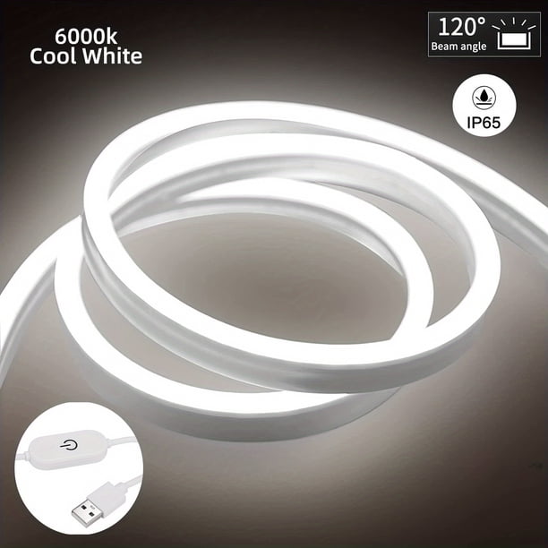 1PC 5V USB Touch Control Neon Lights, Monochrome Light Band,5V Silicone LED Neon Rope Lights Waterproof Flexible LED Neon Lights For Indoor And Outdoor Decoration, (excluding Power Adapter)