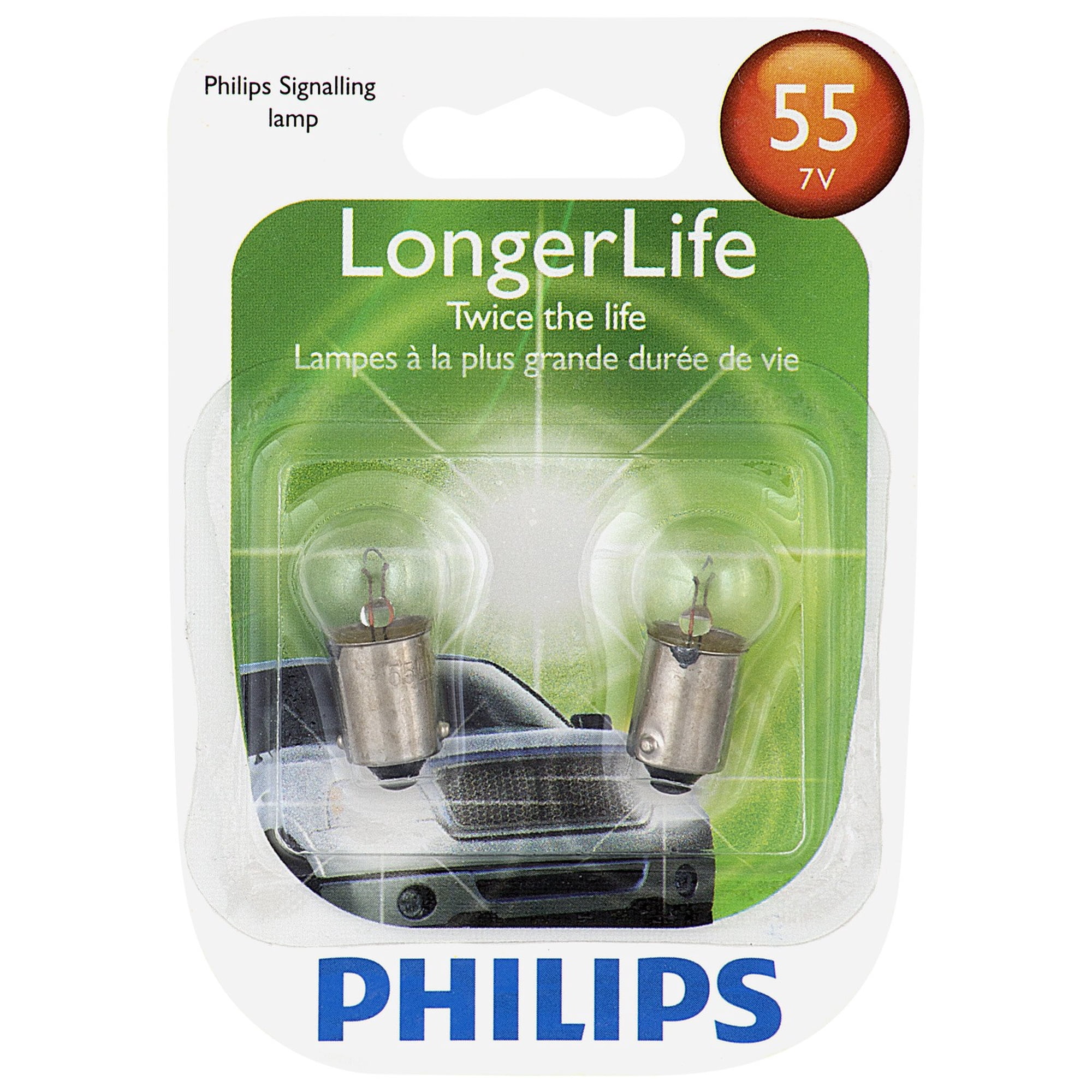 Philips LongerLife Miniature 55LL, Pack of 2