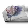 thumbnail image 3 of Watercolor Soft Flannel Fleece Blanket, Gradient Paintbrush Style Tropical Wild Animal Safari Paint Print Pastel Tones, Cozy Plush for Indoor and Outdoor Use, 70" x 90", Lilac Pink, by Ambesonne, 3 of 6