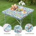thumbnail image 4 of Fairy Tale Princess Castle Pattern Square Fitted Tablecloth with Elastic Edge,Square Table Cover,Washable Elastic Table Cover for Home Kitchen Party Decor 34"x34", 4 of 6