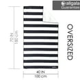 thumbnail image 2 of Allgala Oversize 40x70 Inch (1x1.8M) Cabana Stripe Design Microfiber Beach Towel-Black (Pack of 1)-BT81202, 2 of 3