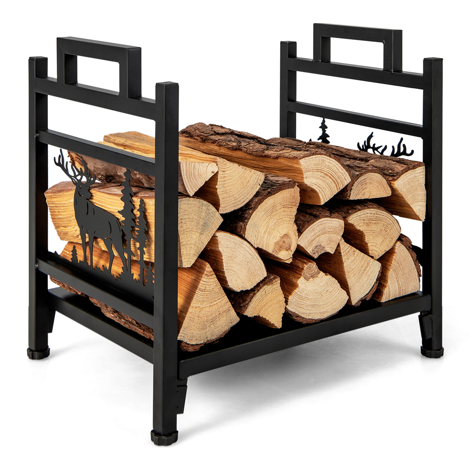 Costway 18.5 Inch Metal Firewood Rack Fireplace Log Holder with Dual  Handles Solid Base | Walmart Canada