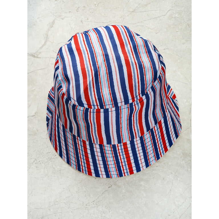 Way To Celebrate Americana Striped Bucket Hat Red White and  display picture 2