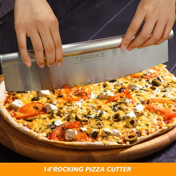 Pelle à pizza en aluminium de qualité supérieure avec poignée pliable en  chêne (12 x 14 ), coupe-pizza 14'' lame à bascule, pratique à ranger, bonne  aide pour la cuisson, pizza maison