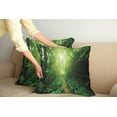 thumbnail image 2 of Ambesonne Green Throw Pillow Cover 2 Pack, Way in Jungle of Malaysia, 16", Green, 2 of 7