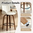 thumbnail image 7 of CRERIYO 26" Swivel Counter Height Bar Stool Set of 1, PU Leather Upholstered Bar Chair with Black Ring Footrest and Walnut Wood Legs, Beige, 7 of 7