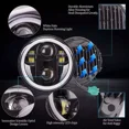 thumbnail image 2 of Faros Delanteros Led H4 Ojo De Ángel 7'' Redondo Moto 4pse, 2 of 7