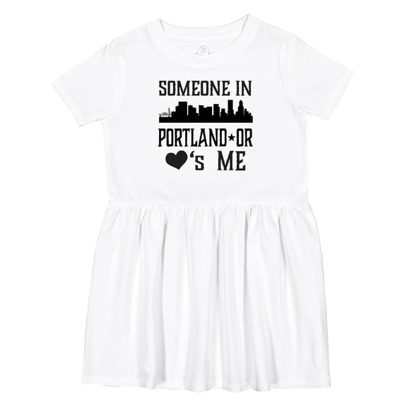 Inktastic Portland Oregon Someone Loves Me Skyline Girls Toddler Dress