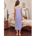 thumbnail image 5 of Ekouaer Long Sleeveless Nightgowns for Women Ladies Night Gown Embroidery Sleepdress Tank Nightdress Victorian Sleepshirt, 5 of 6