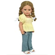 MBD 18 Inch Doll Clothes- Yellow Gingham Top with Denim Jeans Fits 18 Inch Kennedy and Friends Dolls